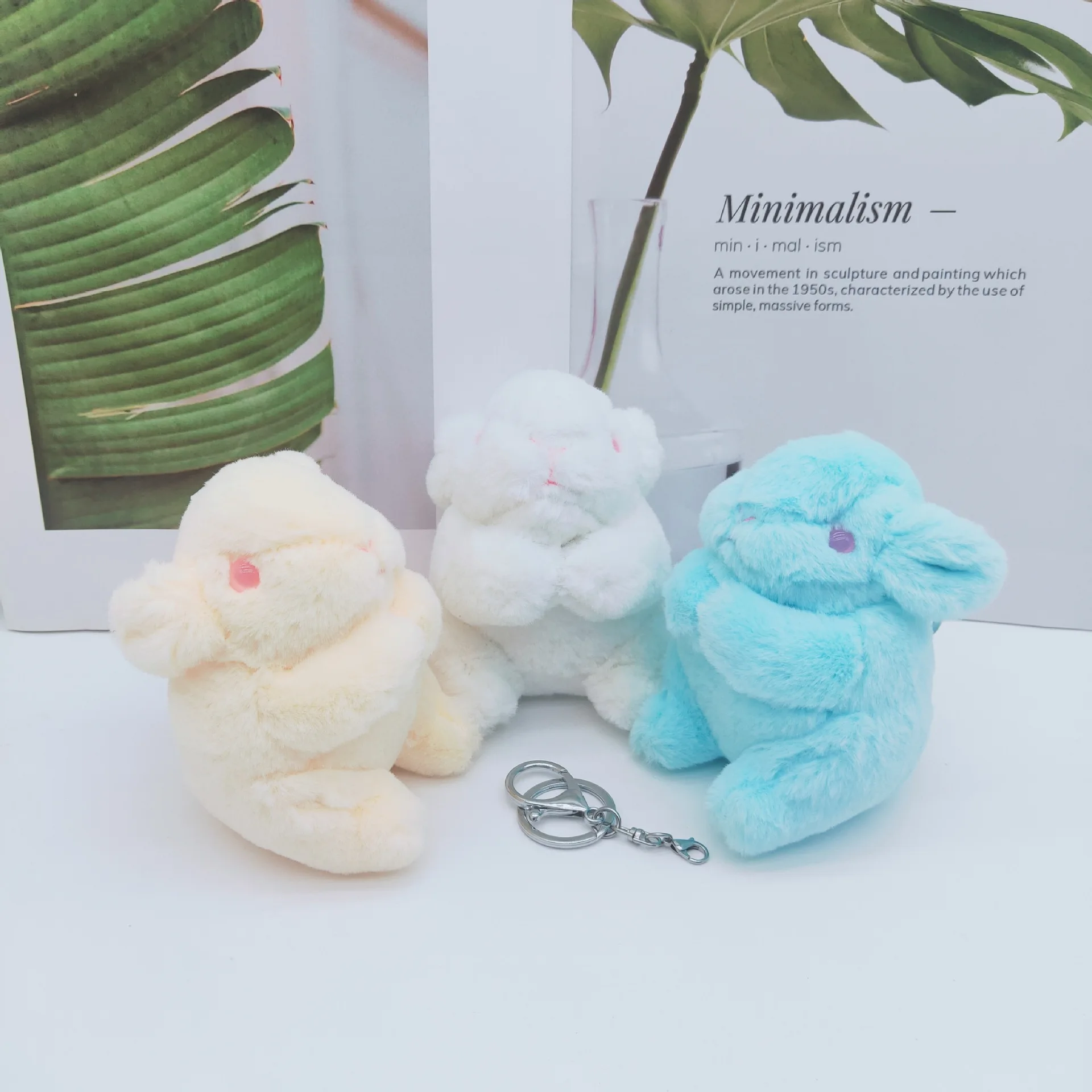 New Kawaii Cute Rabbit Plush Toys Cartoon Soft Stuffed Plush Keychain Pendant Kid Couple Backpack Charm Girl Birthday Gift