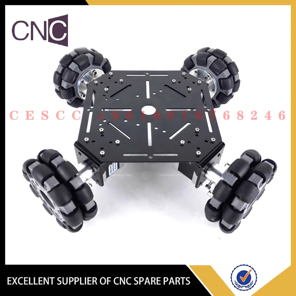 58mm/100mm omnidirectional wheel trolley steel chassis four-wheel drive universal wheel mobile vehicle robot omni