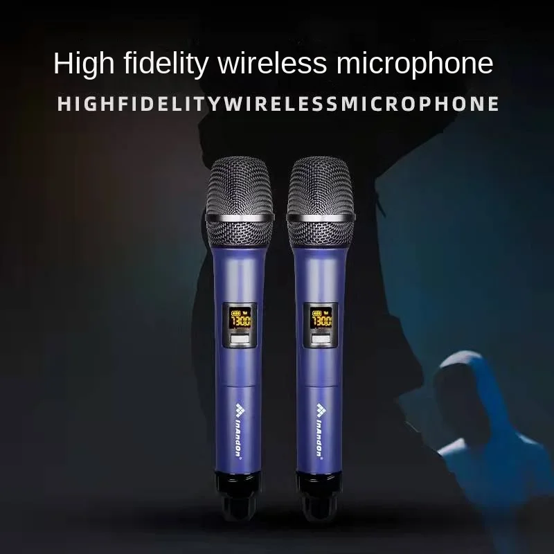 InAndOn one tow two home KTV wireless microphone home TV K song anti-whistling self-charging handheld microphone