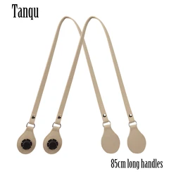 New Arrival Tanqu Long Edge Painting Handles Faux Leather Flat PU Belt Drop End with Silver Rivet for OBag for EVA O Bag Body