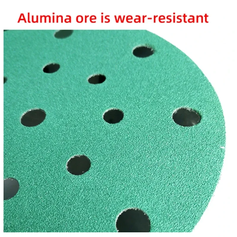 Green  6 "17-hole Sandpaper 150mm Round Flocking 80-400 Sand Abrasive For Car Face Wood Sander For Festool Sander