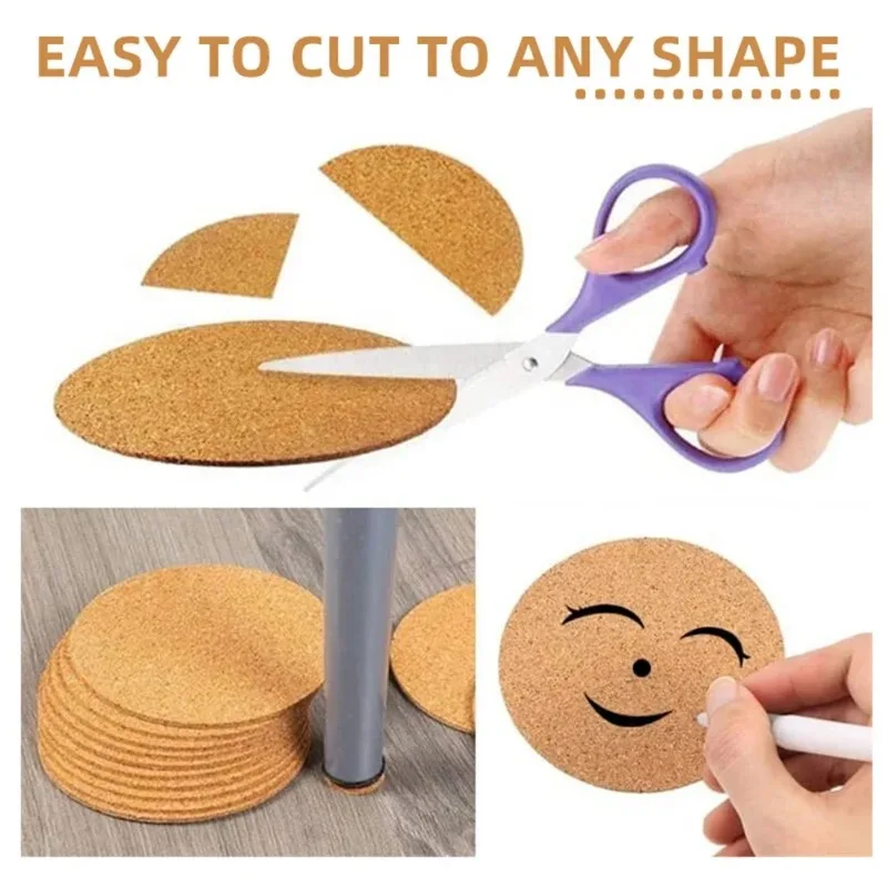 10/1PCS Natural Cork Coaster Round Square Mats Heat DIY Table Pad Sheets Non Slip Kitchen Tea Coffee Mug Drinks Holder Tableware