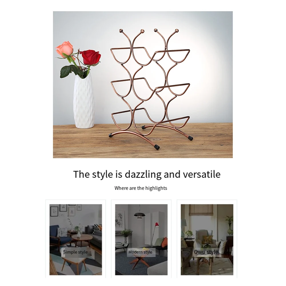 

ABAG Branch Shaped Rack Iron Art Wine Display Rack Home Decoration Table Wine Rack Wine Bottle Storage Freestanding Holder