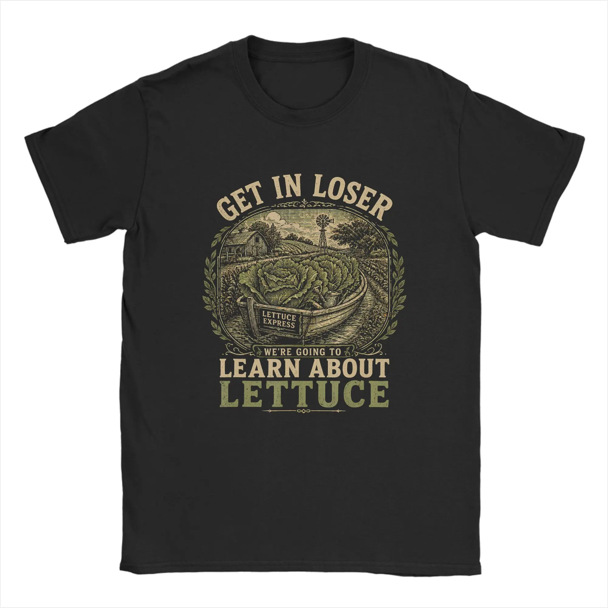 Get in Loser We're Gonna Learn About Lettuce T-Shirt Herren Vintage Baumwoll-T-Shirts Rundhals-Kurzarm-T-Shirts 4XL 5XL Kleidung