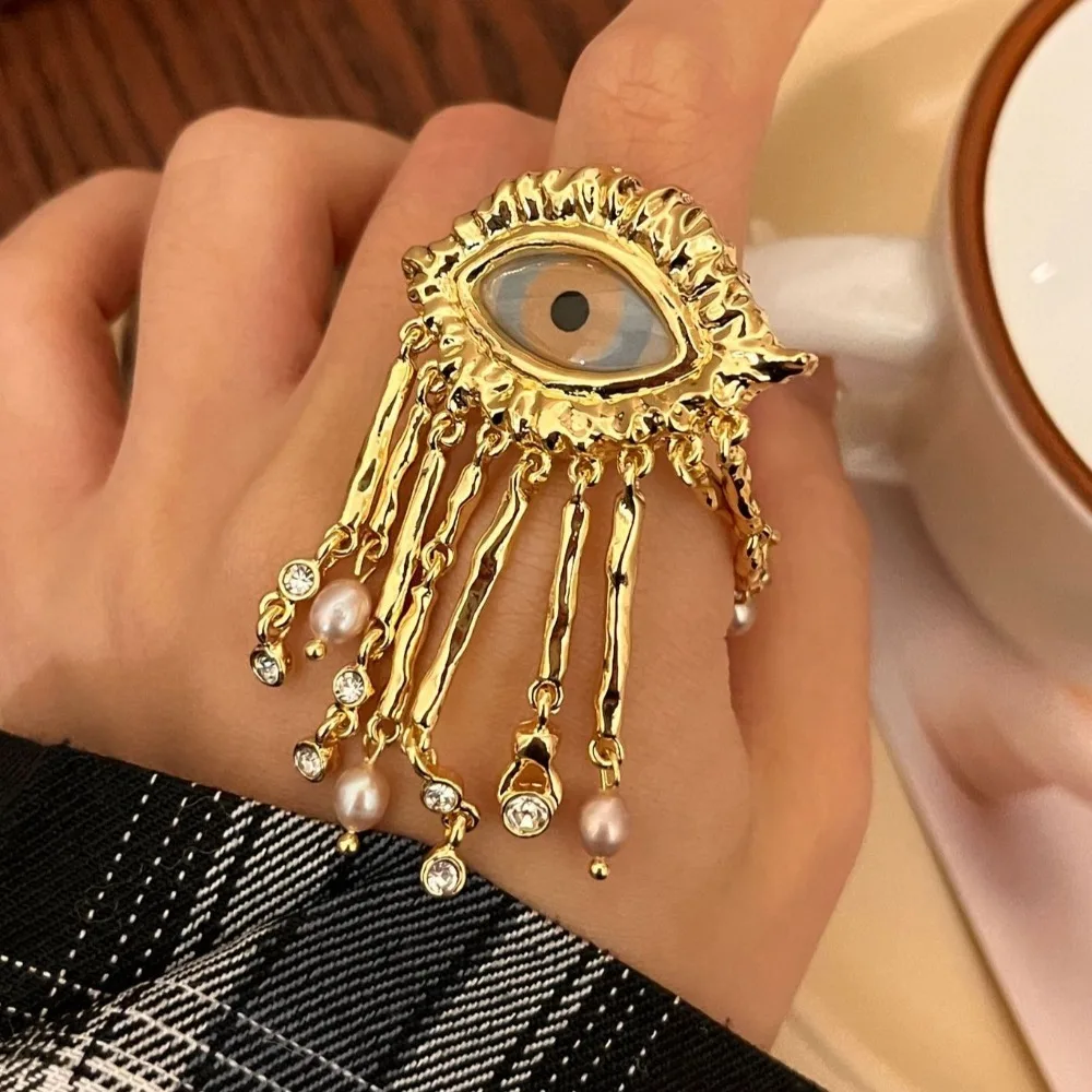 الجمالية اللؤلؤ عيون شيطان قرط الاذن المرصع خمر العصرية الشيطان العين أقراط شرابات حساسة الشيطان العين الدائري سيدة بنات #2