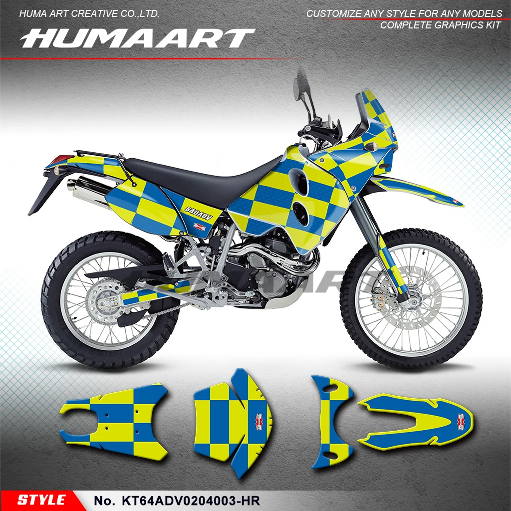 Humaart Motorcycle Graphics Sticker Decal Kit for KTM 640 LC4 Adventure ADV R 2002 2003 2004, KT64ADV0204003-HR