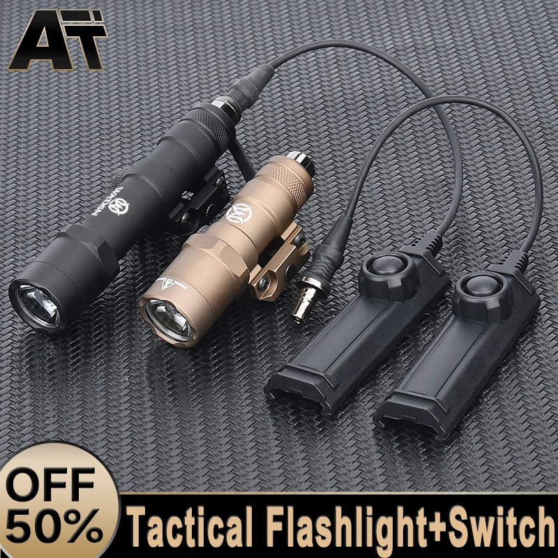 

WADSN Airsoft M300B M300 M600B M600 Tactical Powerful Flashlight Fit 20mm Picatinny Rail Hunting Weapon White LED Scout Light