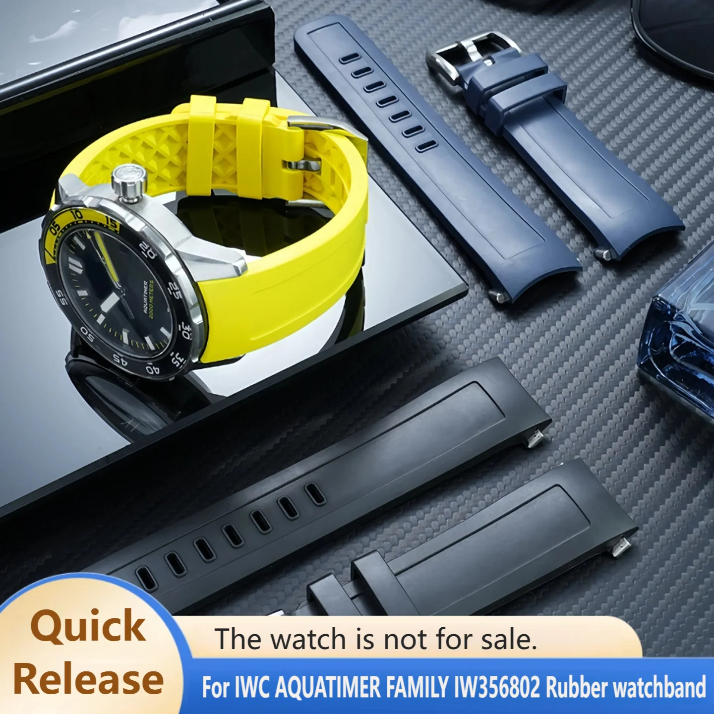 

Резиновый ремешок для часов с дугообразным концом 22 мм для IWC AQUATIMER FAMILY IW356811 IW356802 IW356810, спортивный водонепроницаемый ремешок для часов с быстрым снятием