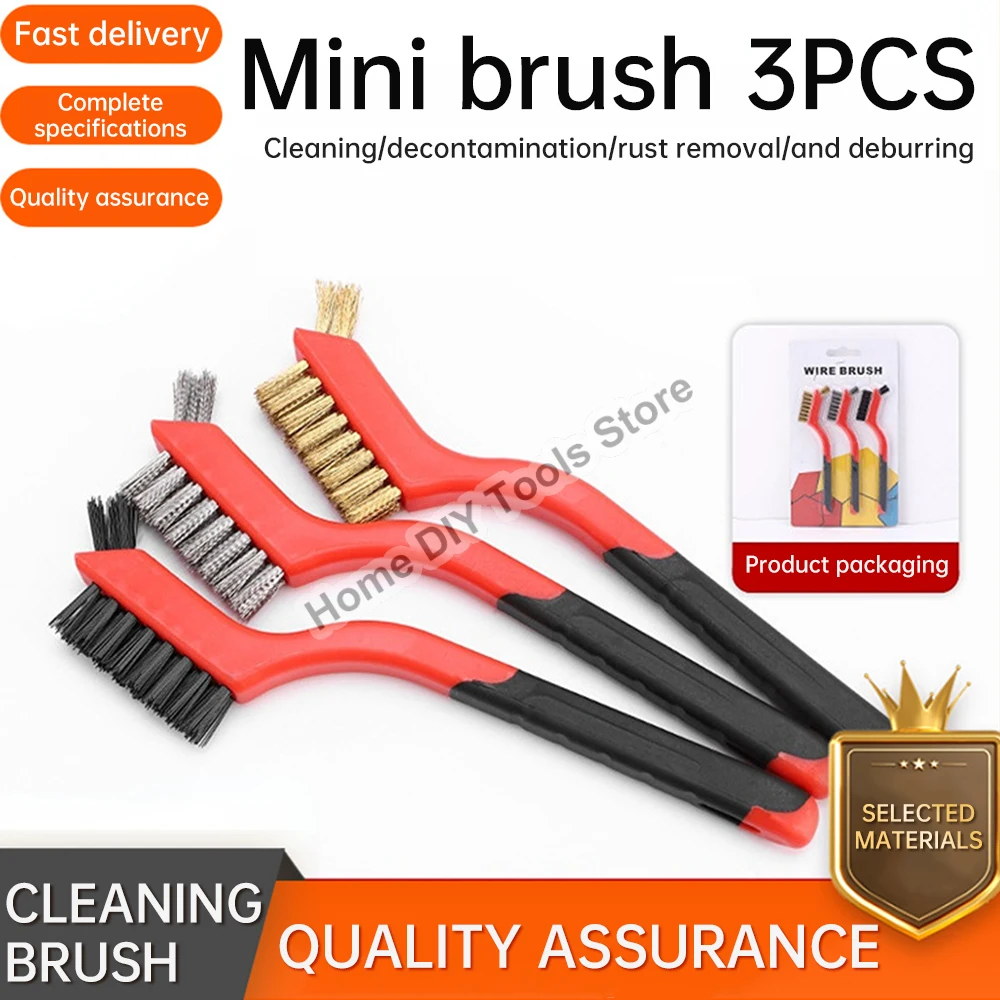 

7 Inches Stainless Steel Brush Brass Cleaning Brush Polishing Rust Remover Metal Wire Burring Cleaning Tool Family 3-piece set