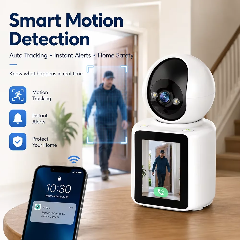 1080P PTZ WiFi Baby Monitor Camera with 2.8" Screen – main view