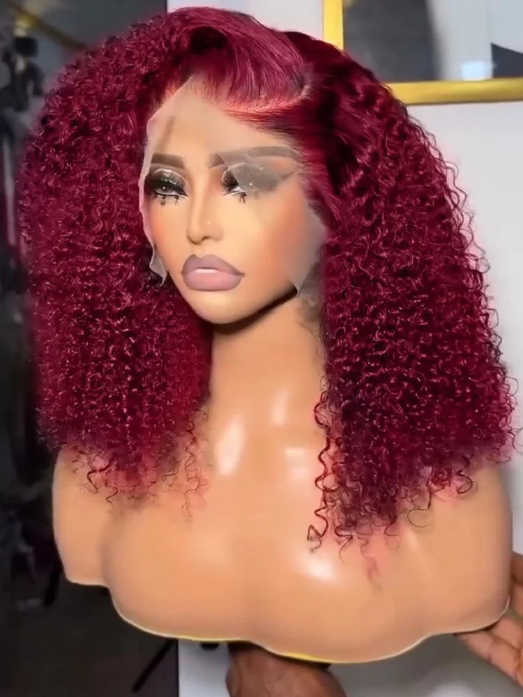 

99J Wigs Human Hair Deep Wave Bob Wig 100% Human Hair 13x4 Transparent Lace Frontal Wigs for Black Women Pre Plucked