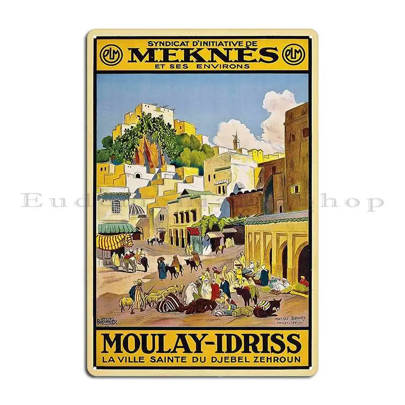 vintage poster travel poster mekn%c3%a8s Metal Sign Rusty Garage Design Character Living Room Tin Sign Poster