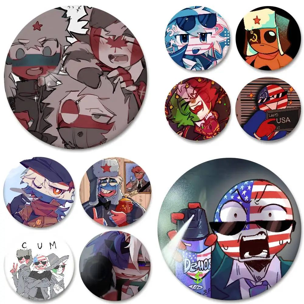 C-Countryhuman Fan Art Round Badges Can Be Used To Decorate Clothes And Backpack Pins