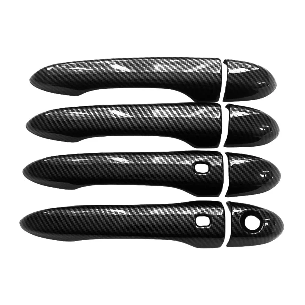 Car Decoration Door Bowl Handle Cover For JEEP Cherokee Compass 2015-2023 Carbon Fiber Glossy Black Chrome Silver Accessories view 4