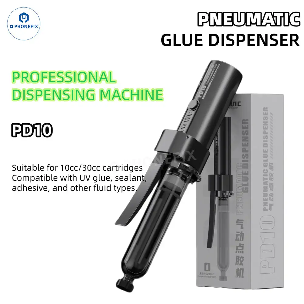 

MECHANIC PD10 Electric Glue Gun Precise Pneumatic Glue Dispenser Type C Charging for 10/30CC Syringe Flux UV Glue Oil Sealant