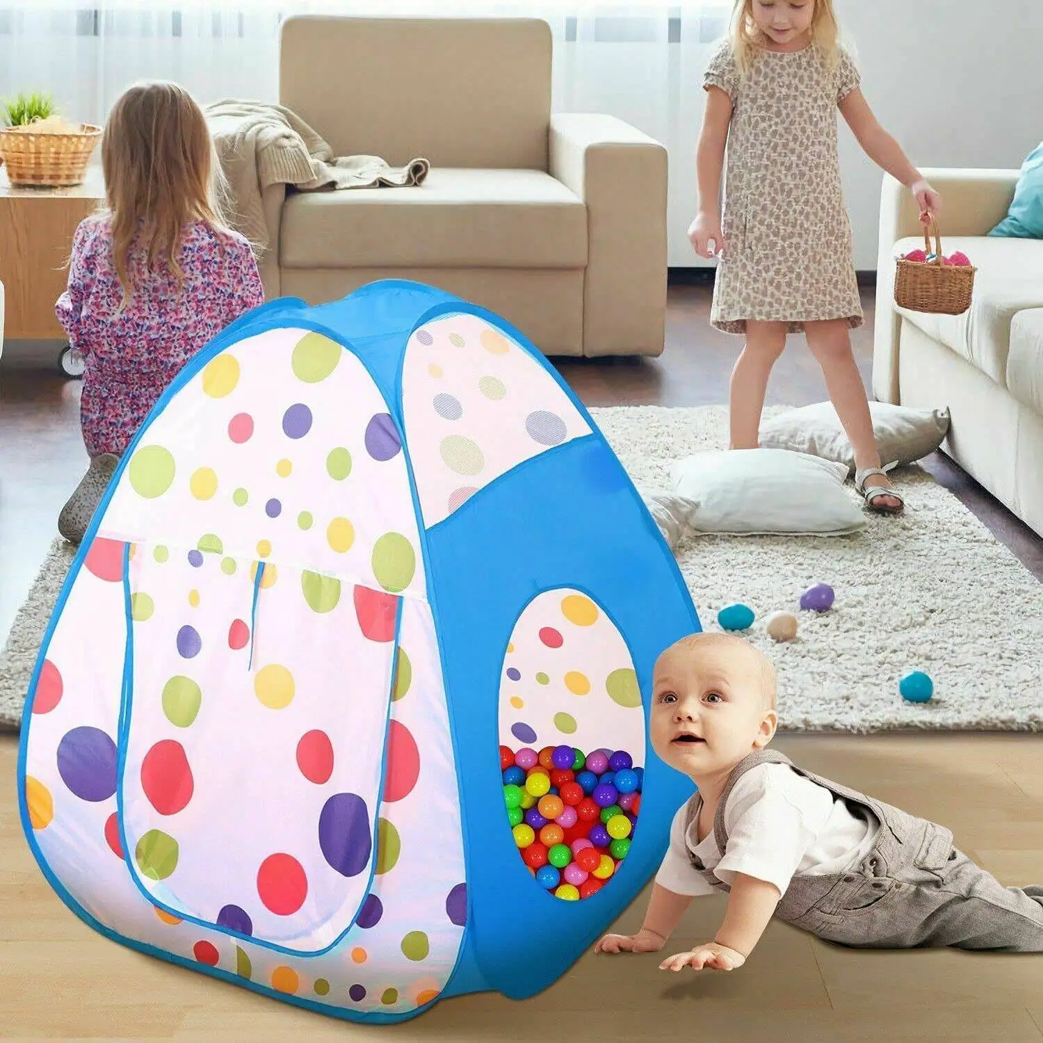 Tienda de juegos Pro 3 en 1 para niños con túnel de juego con piscina de bolas, tienda para niños para interiores o exteriores, el mejor regalo para niños