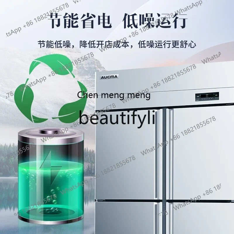 New arrive VCF-1360AJ refrigerator commercial direct cooling double temperature frozen kitchen refrigerator six doors