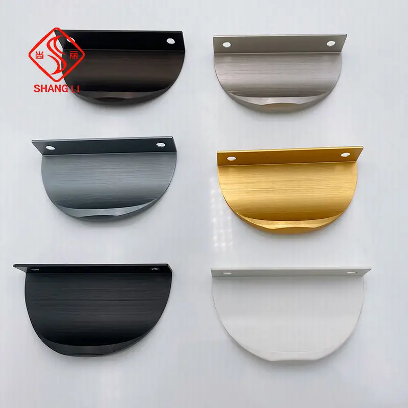 Gagang Tarik Tersembunyi Kontemporer dari Paduan Aluminium Mewah, Perlengkapan Baru untuk Lemari Dapur, Kamar Tidur, Kamar Mandi, dan Meja Rias