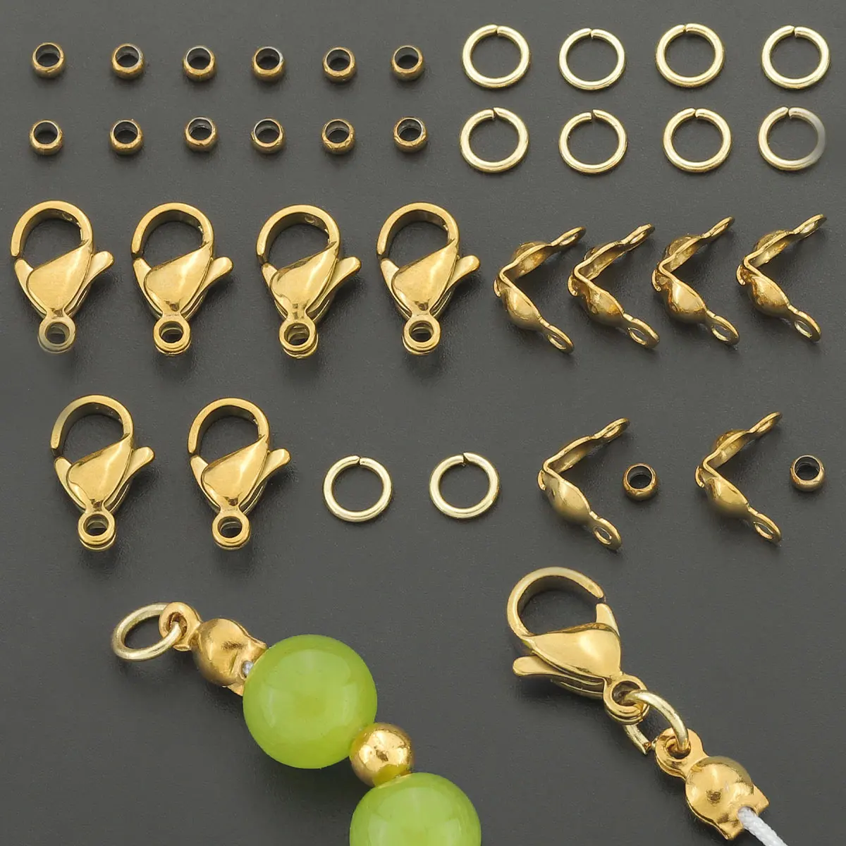 50 PCS Stainless Steel Jewelry Clasp Set - Suitable for DIY Beaded Bracelets, Necklaces and Accessories Manufacturing