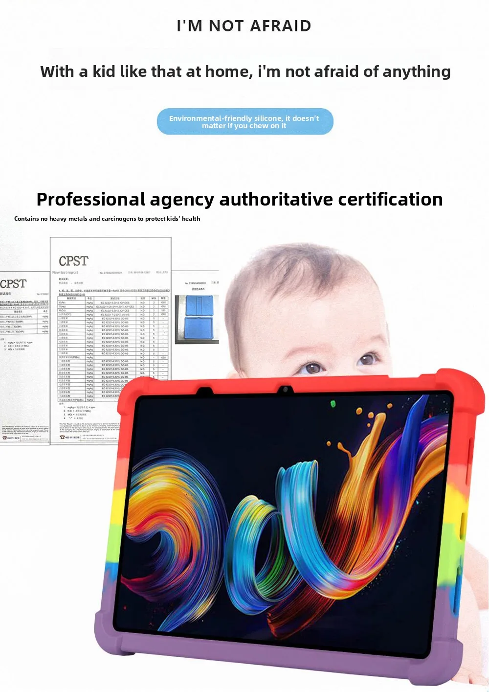 FÜR TCL NXTPAPER 11 Plus Hülle 11,5 Zoll Silikon Stoßfeste Standhülle Kinderfreundlicher Fallschutz – Detail 4