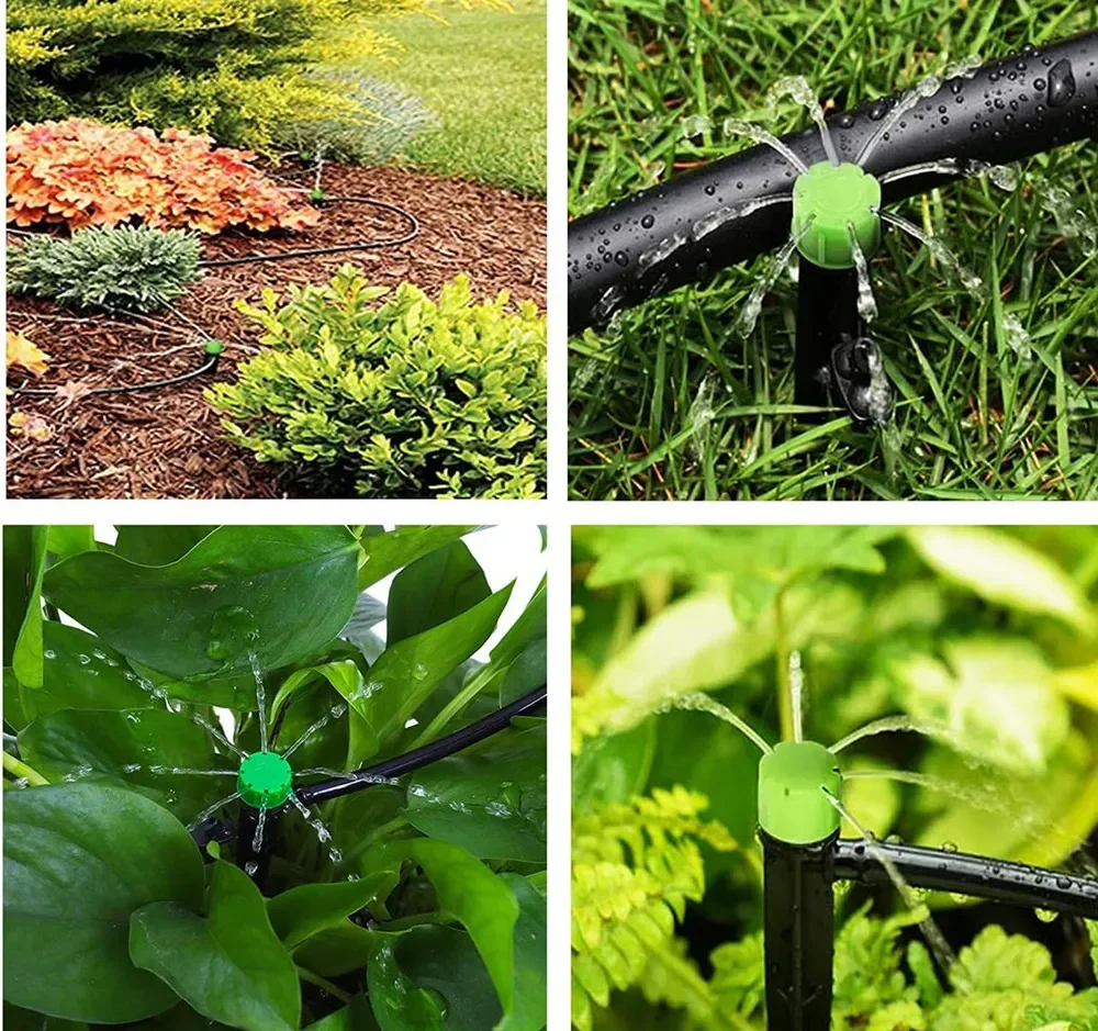 

10pcs Drip Irrigation Emitters Adjustable 360 Degree Water Flow Drippers Sprayer for House Garden Watering System