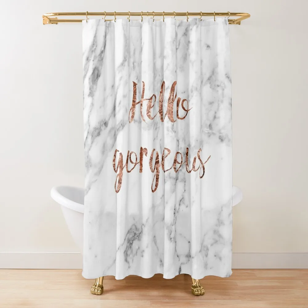 

Hello gorgeous - rose gold marble Shower Curtain Luxury Bathroom Window Shower For Bathrooms Curtain