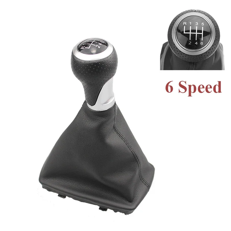 6 Speed Car Gear Shift Knob Gaiter Boot Cover PU Leather Manual Lever Shifter for Audi A5 8T Q5 8R S-Line 2007-2015