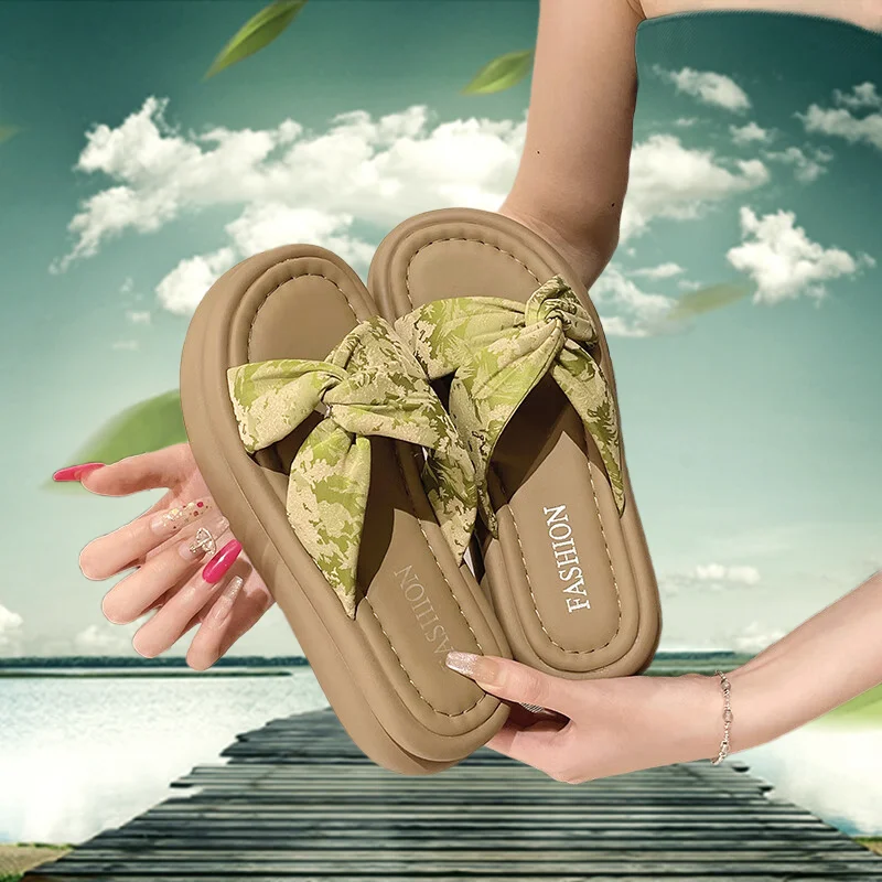 

Cute Women's Slippers with Thick Soles Soft and Stylish for Summer Outdoor Wear Comfortable Slippers with Thick Soles for Women