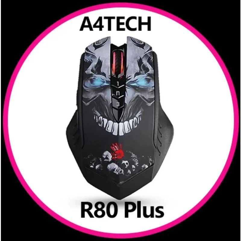 A4TECH Bloody R80 Plus ماوس ألعاب لاسلكي يعمل بالبلوتوث 2.4 جيجا هرتز 150IPS ماوس ألعاب رياضي إلكتروني بصري صغير الحركة