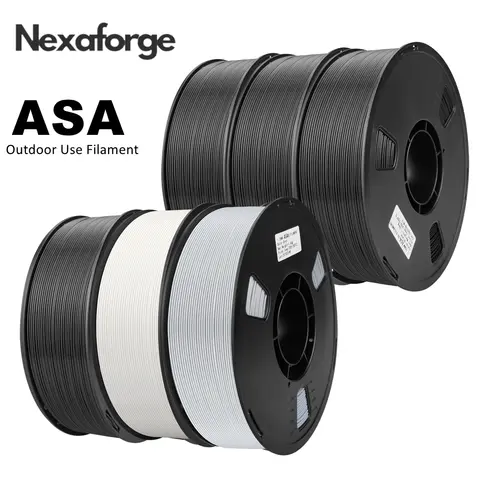 NEXAFORGE ASA Filament 1.75mm 9KG 6KG 3KG Bundle New Black White 3D Printing Material Outdoor Use, UV Weather & Heat Resistant