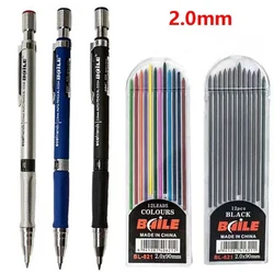 2.0 mm Mechanical Pencils Automatic Pencils With Color/Black Lead Refills Kids Student Writing Drawing Art Sketch Stationery