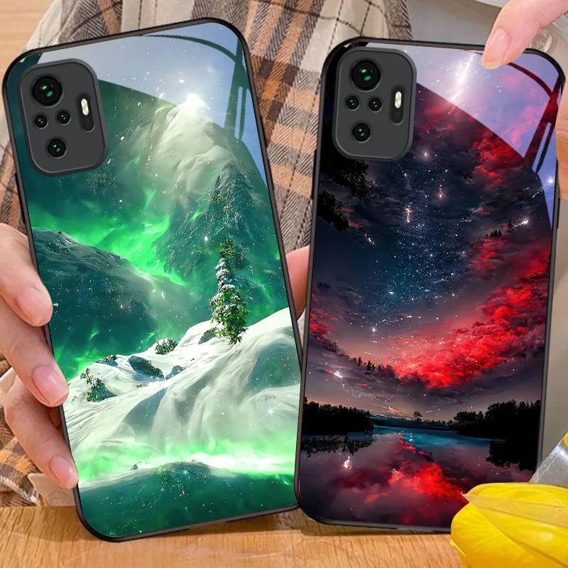 Deep night sky nebula For Redmi Note 7 8 9 8T 10 11 12 12S 13 14 Pro Plus 5G 13C 12 14C 5 4G Black tempered glass phone case - view 3