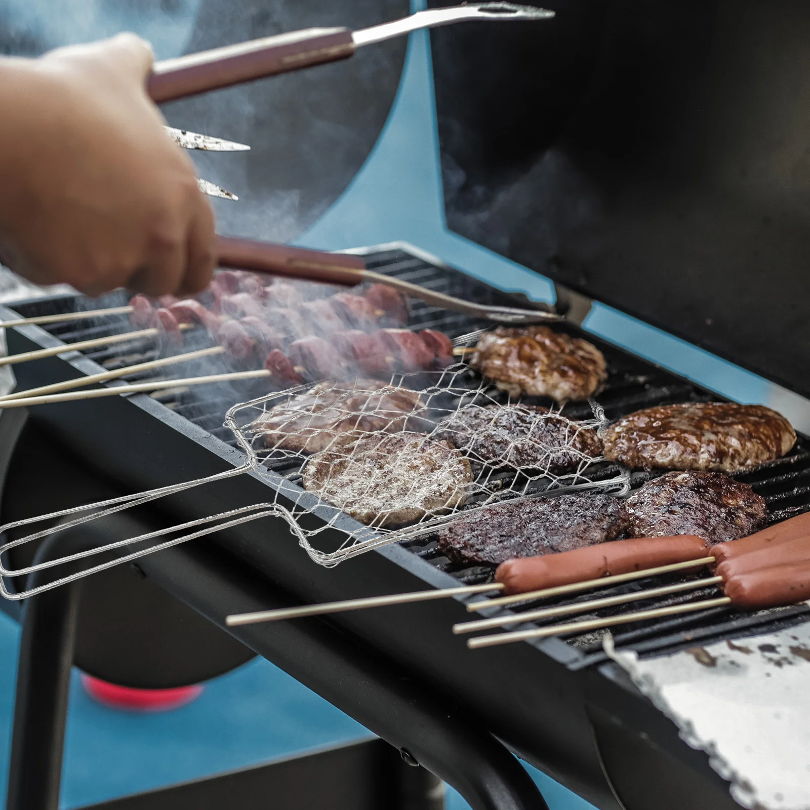 

Portable Grill Fish Rack Iron Barbecue Basket Heavy Duty Support for Outdoor Picnic Camping Grilling Meat Vegetable Cooking Tool