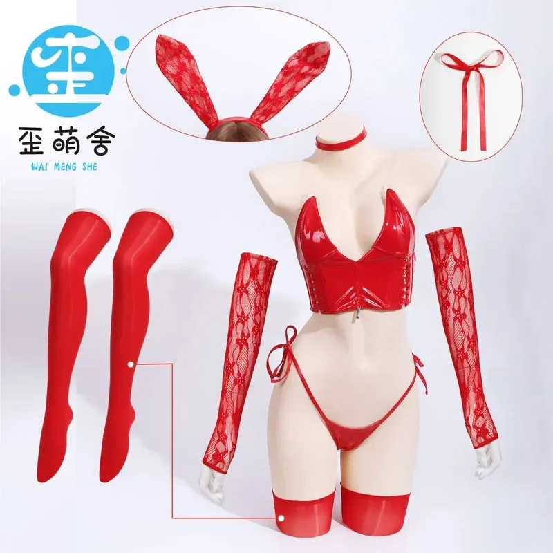 

Game Azur Lane Costume L2D IJN Swimsuit Cosplay Red Bikini Set Taihou Bunny Suit Summer Swimwears;3,k8't,