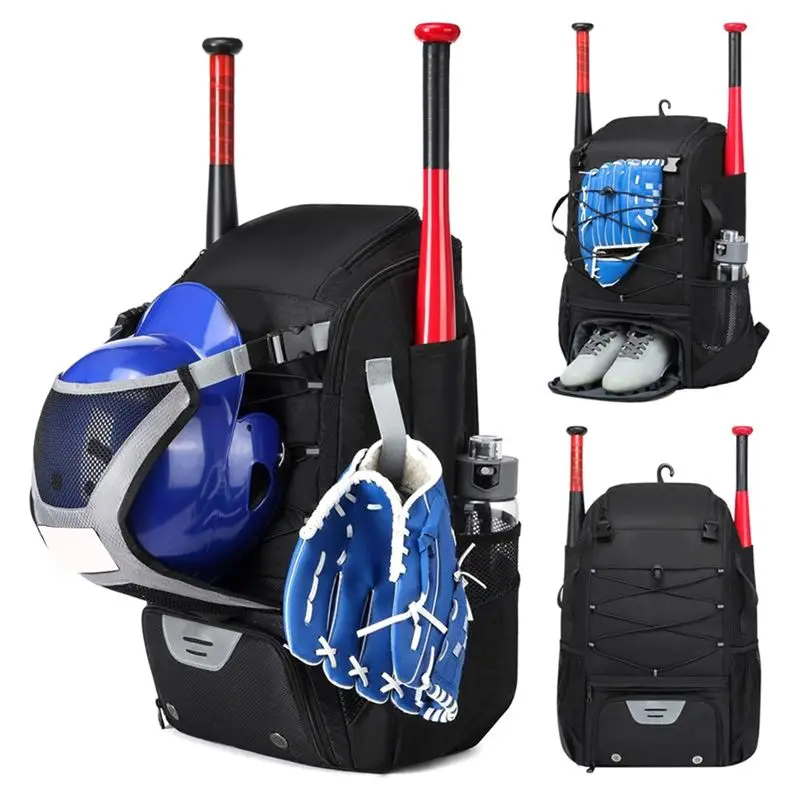 Large Capacity Baseball Softball Bag Hold Helmet 2 Tees Ball Bats Batting Glove Gear Outdoor Camping Bag Sport Organizer view 6