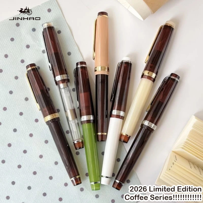 2026 Limited Edition Coffee Series ! JINHAO 82 Fountain Pen Gold Clip EF/F/M Writing Smooth Office School Supplies Stationery