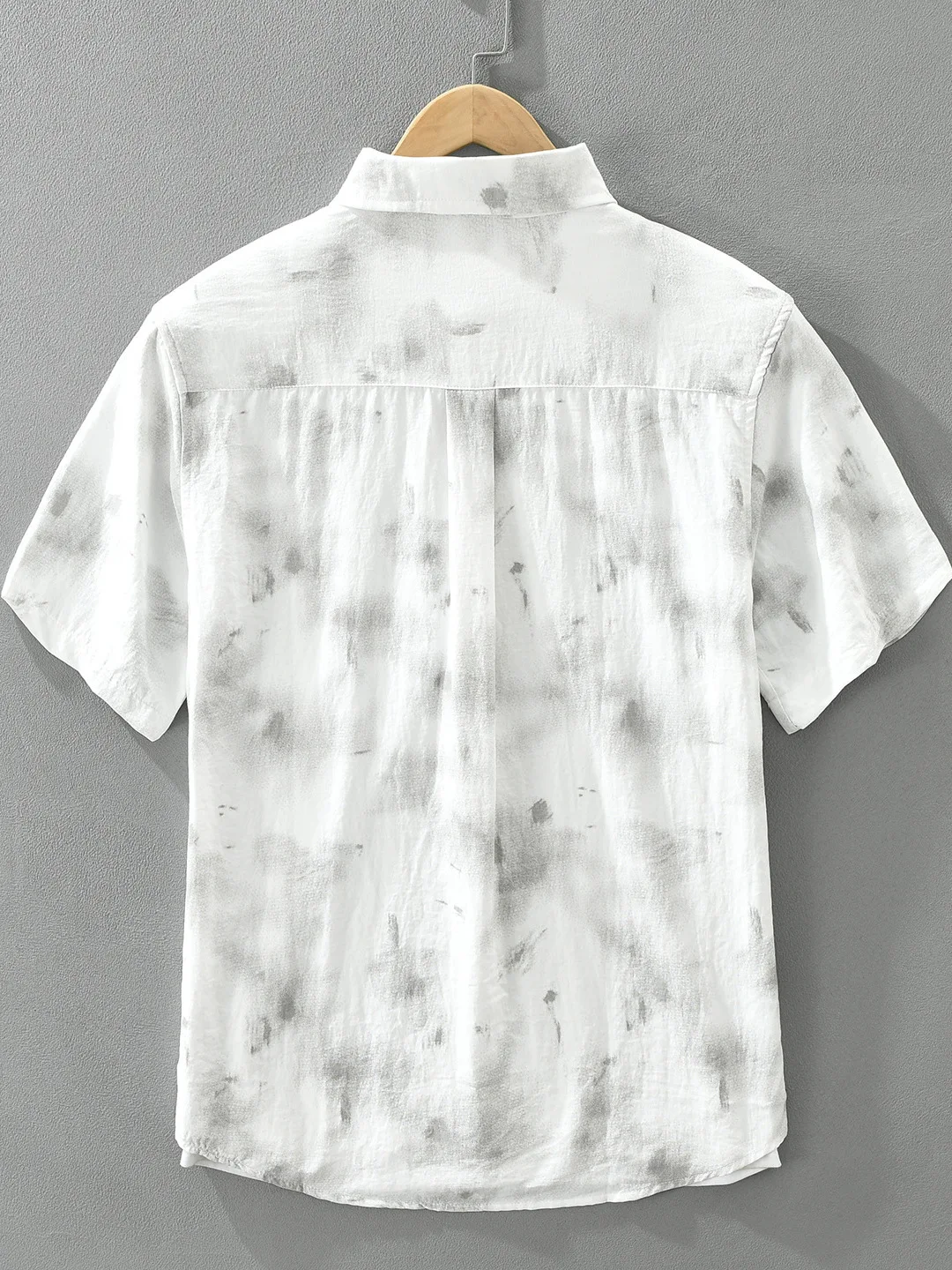 Men's Short Sleeve Shirt Summer Casual Tie Dye Design Thin Mixed Fabric Breathable Print High Quality Loose Fit Street Style
