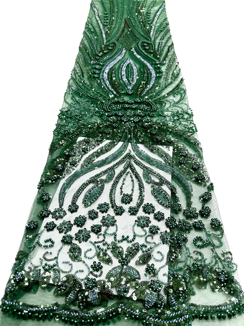 

Luxury African Beaded Lace Fabric, Embroidery French Mesh, Sequins, latest Nigerian lace fabrics 2025 Tulle, Party