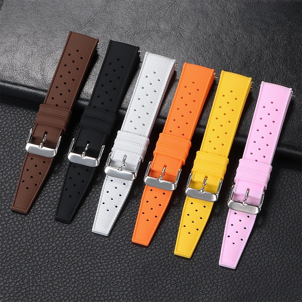 Быстросъемный тропический силиконовый ремешок для часов 18 мм, 20 мм, 22 мм, ремешок Oris для Seiko for Citizen, резиновые ремешки для умных часов Tropic