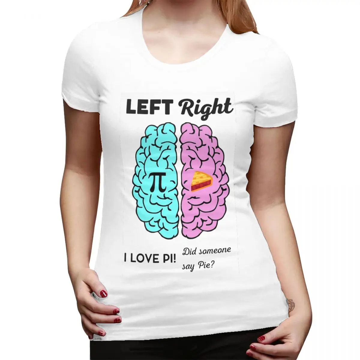 

Левая и правая футболка с изображением мозга Пи Пи Пи-Жарт с математической шуткой для женщин, уличная одежда, футболки, женские футболки, короткая летняя одежда, топы