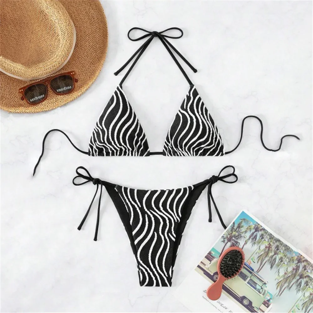 

Черный треугольный бикини-стринги, экстремальный купальник с открытой спиной, женский купальник из двух предметов, пляжный наряд, купальный костюм, бикини