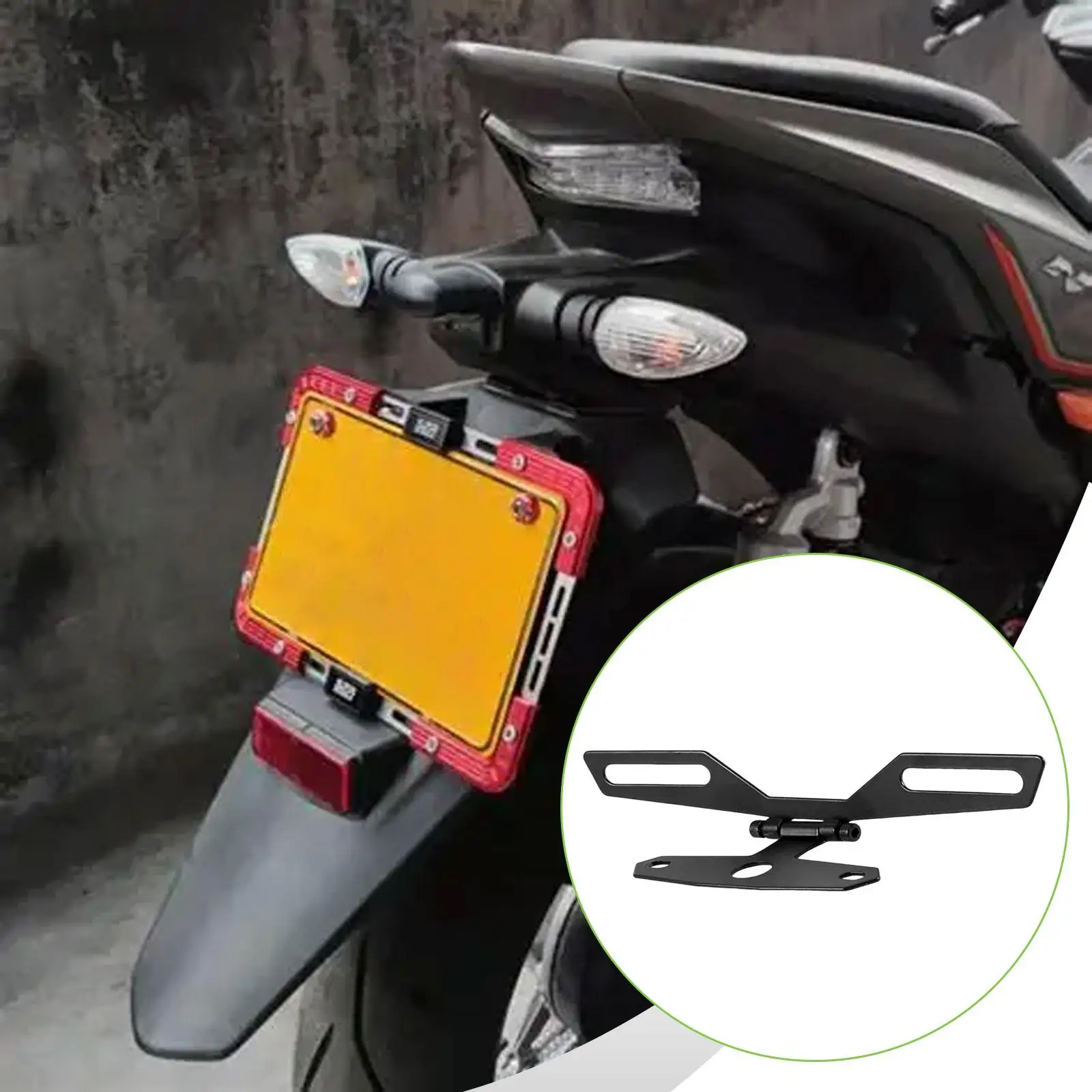 Generic Motorcycle Folding License Plate Holder Accessories Aluminum Durability Sturdy Premium Easy Installation Replace