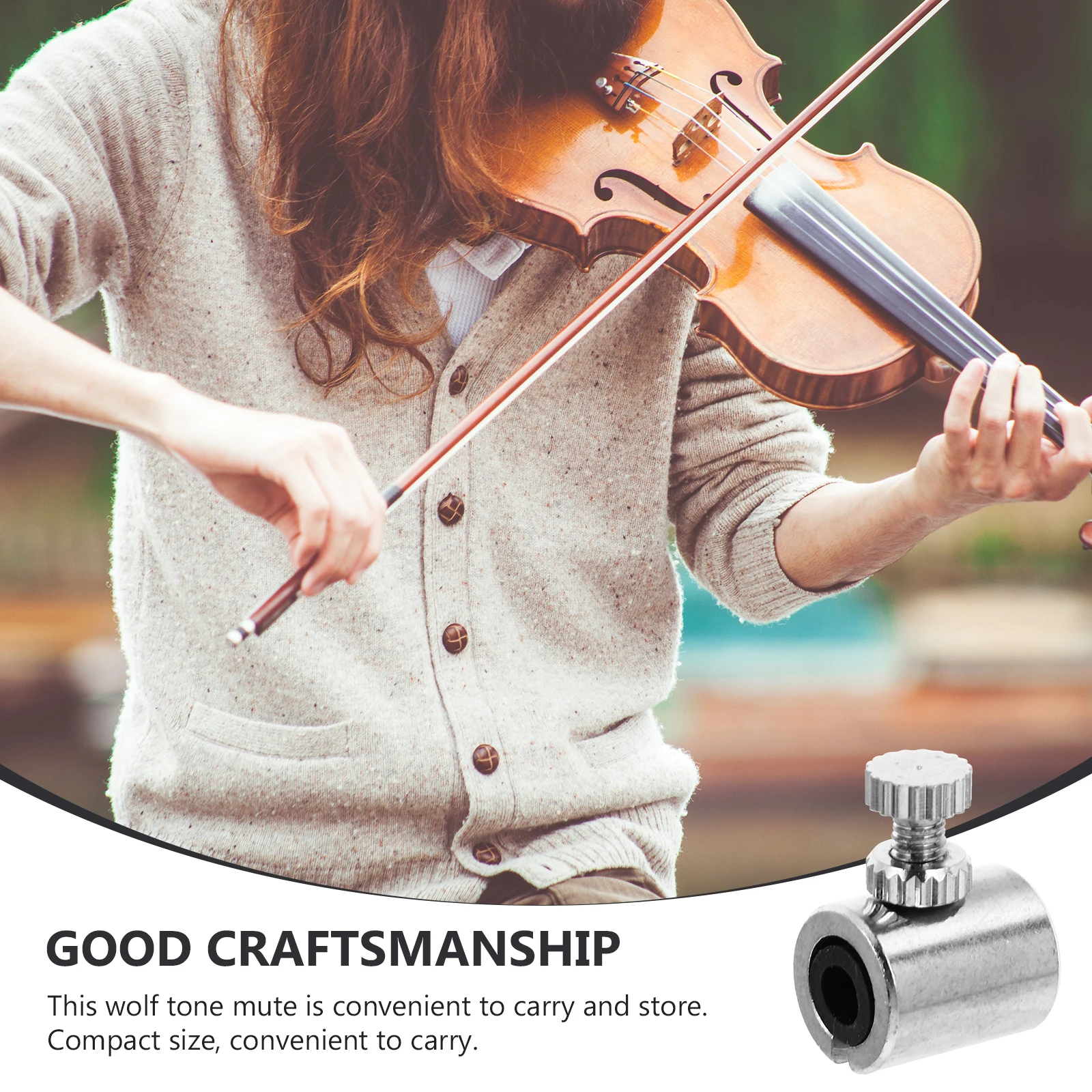 

2Pcs Wolf Mute Violin Accessories Silver Wolf Tone Suppressor Suppressor Durable Material Compact Size