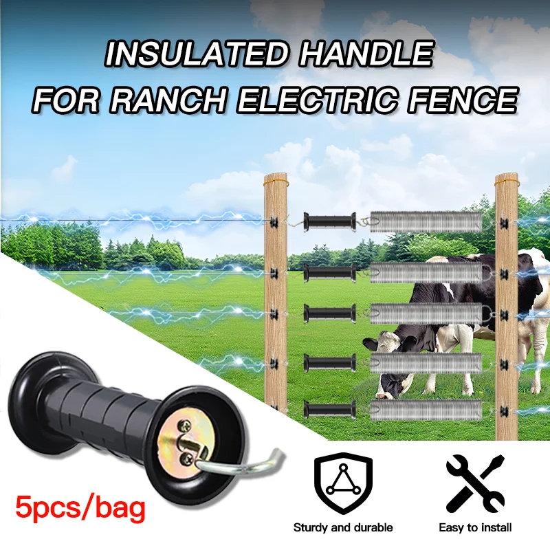5 Pcs Electric Fence Gate Handles, Insulated Pasture Handles for Livestock Cattle Sheep FarmFencing Accessories