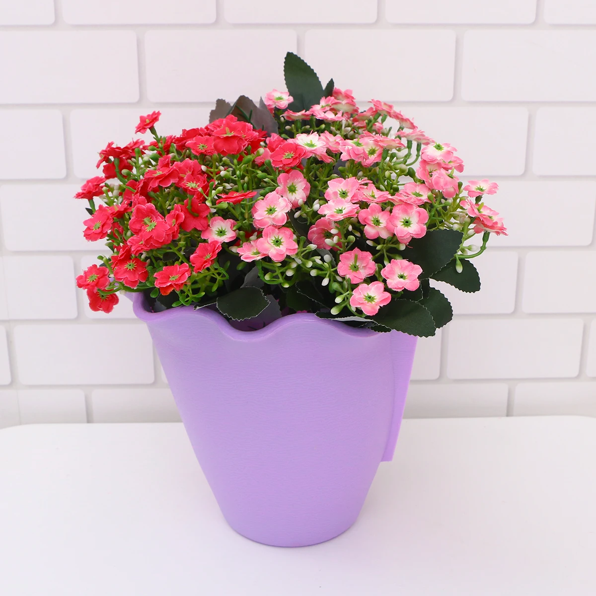 

Wall Hanging Flower Pot Plastic Flower Holder Balcony Green Plants Succulents Purple Space Saving Organizer Bedroom Living