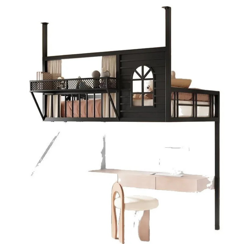 

Nordic wrought iron Elevated sheet Upper floor Children's small apartment Loft apartment Hanging Duplex Going to bed Under table