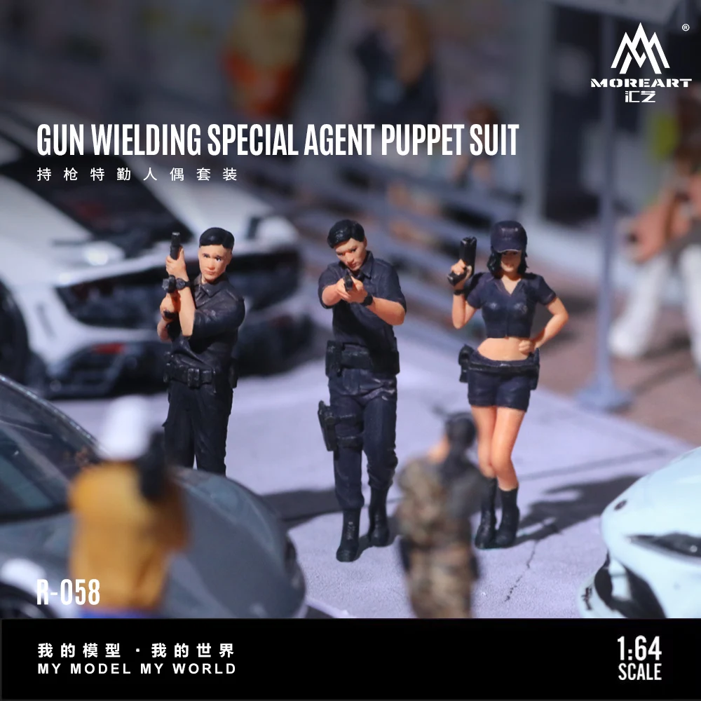 

More Art 1:64 Resin Model Of The Gun-Armed Special Agent Figure, Decoration Figure Model for Gift&Display&Collection