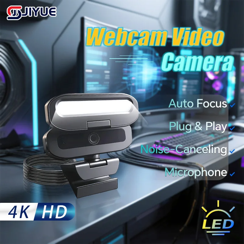 

Модернизированная онлайн-камера 2K 4K Веб-камера с полной съемкой и затвором конфиденциальности с заполняющим светом Plug Play Автофокус Видеокамера для встреч в прямом эфире