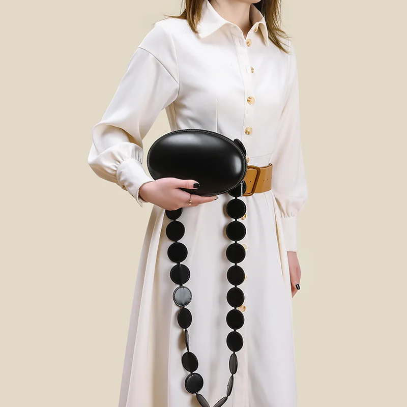 

Retro Oval Crossbody Bag Mini round Handbag INS Style Chic Top-Handle Shoulder Purse for Women