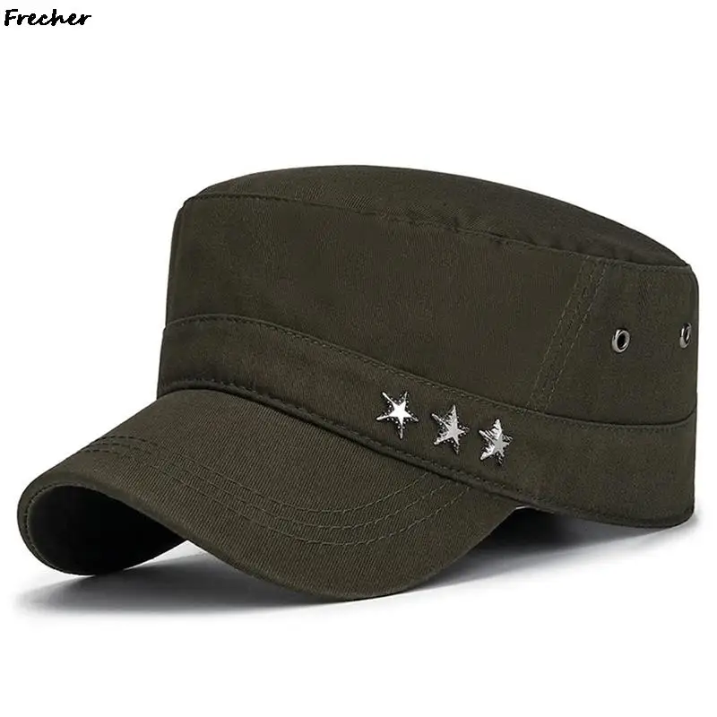 Vintage Classic Military Caps Spring Autumn Baseball Cap Army Flat Hats Outdoor Sports Cycling Gorras Washed Cotton Cadet Hat